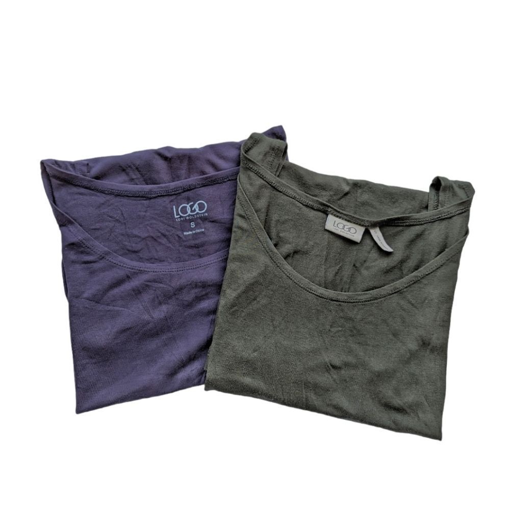 LOGO by Lori Goldstein LOUNGE SOFT AND STRETCHY 2‎ TANK TOPS BOTH SZ S